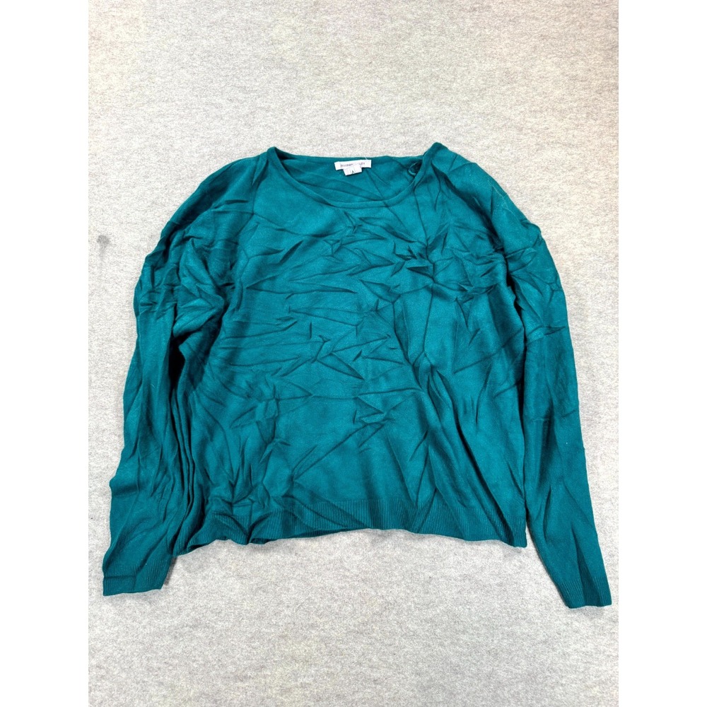 Allison Daley Sweater Womens XL Teal Green Tight Knit Round Neck Long Sleeve